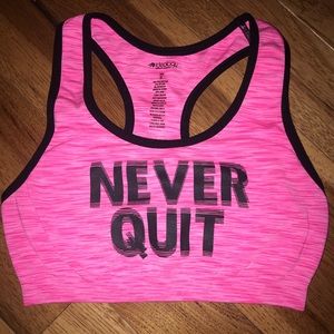 “NEVER QUIT” Sports Bra